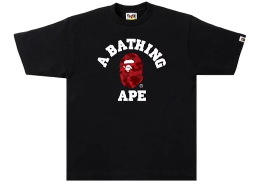 BAPE ABC Camo College Tee Red Black