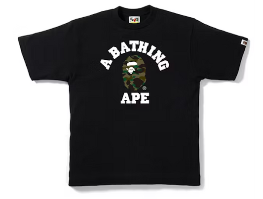 BAPE ABC Camo College Tee Olive Black