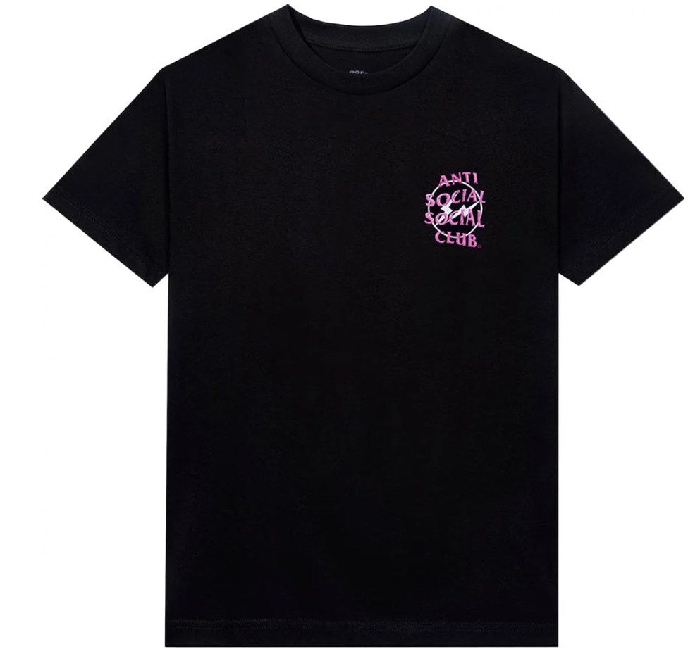 Anti Social Social Club x Fragment Design Pink Bolt Tee Black