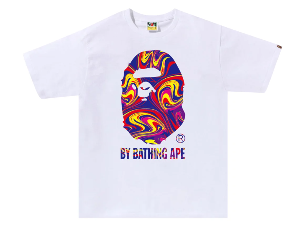 Bape ABC Marbling Tee white