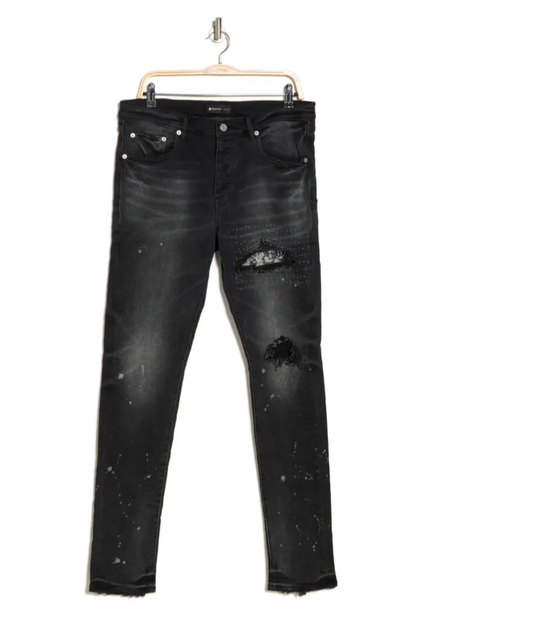 Purple Brand Skinny Jeans  ( Bandana Print Patch - Black)