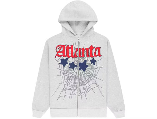 Sp5der Atlanta Full Zip Hoodie Heather Grey