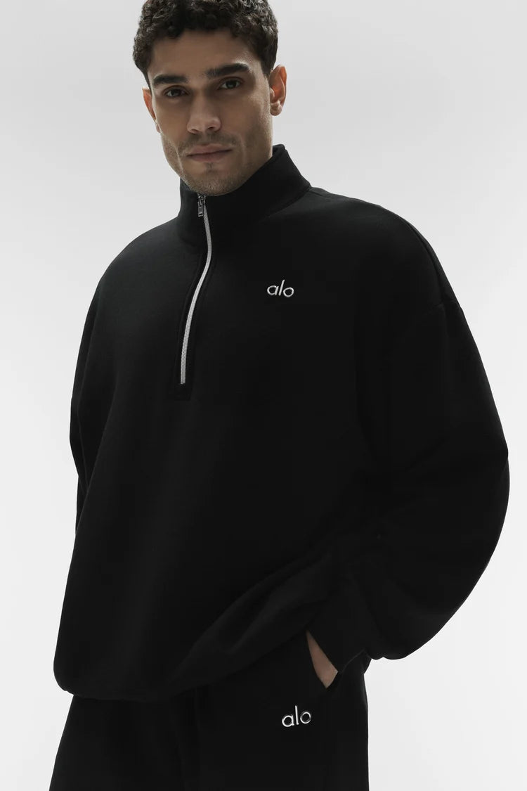 ALO Accolade 1/4 Zip Pullover Black