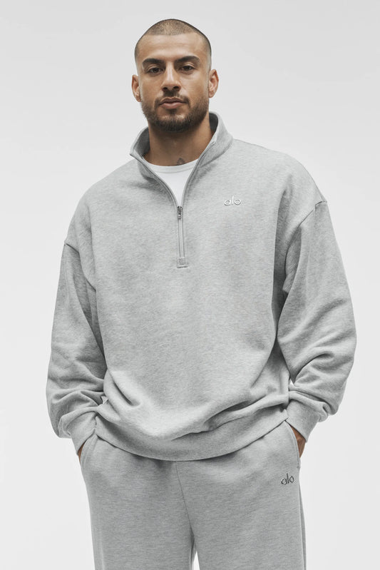 Alo Accolade 1/4 Zip Pullover Grey