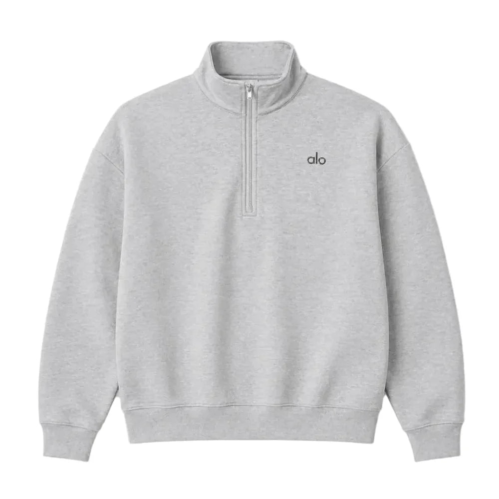 Alo Accolade 1/4 Zip Pullover Grey