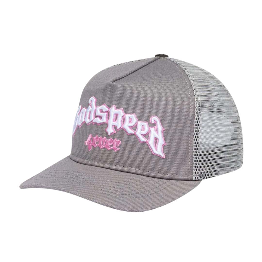 Godspeed Forever  Trucker Hat Grey Pink