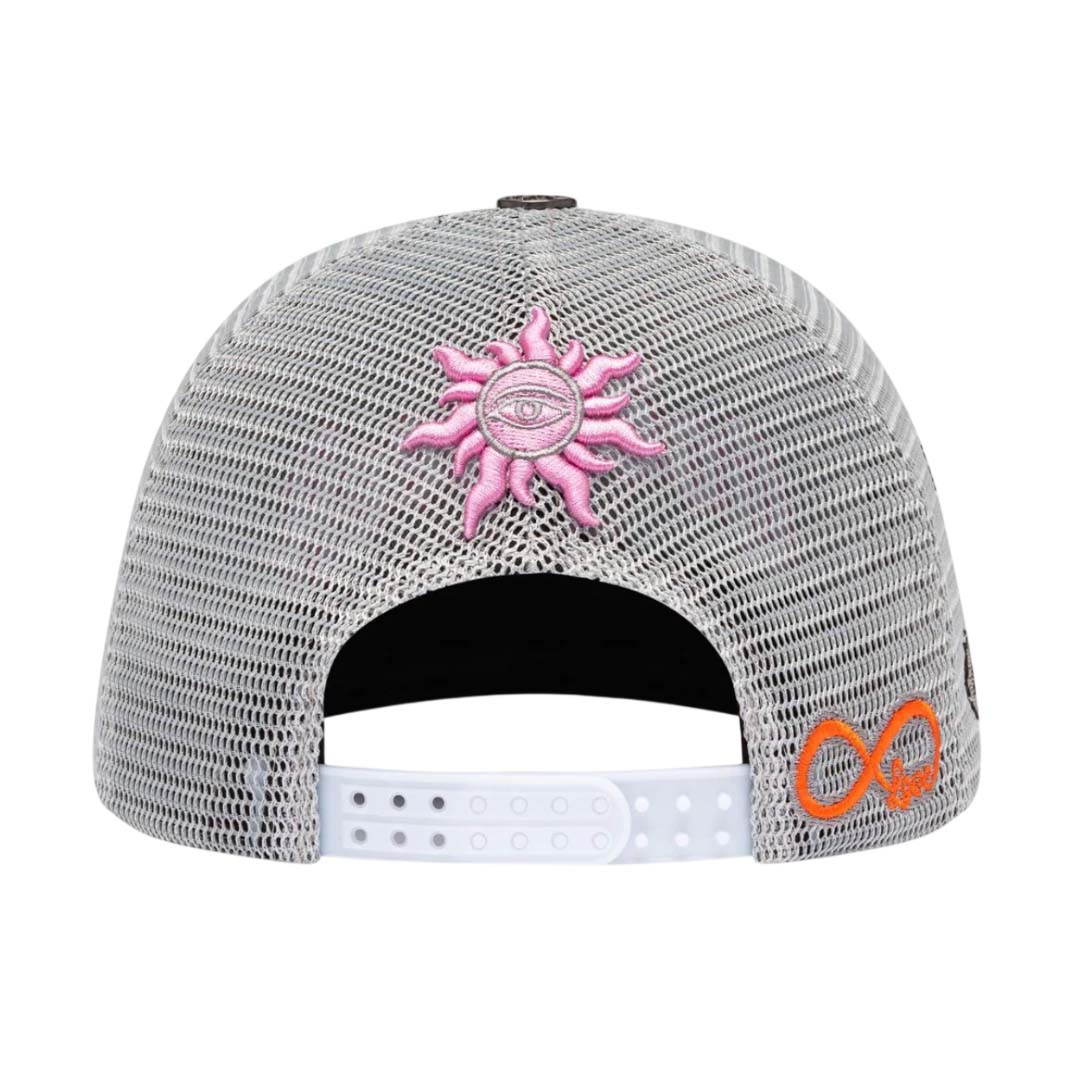 Godspeed Forever  Trucker Hat Grey Pink