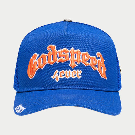 God Speed  FOREVER TRUCKER HAT (Blue/Orange)