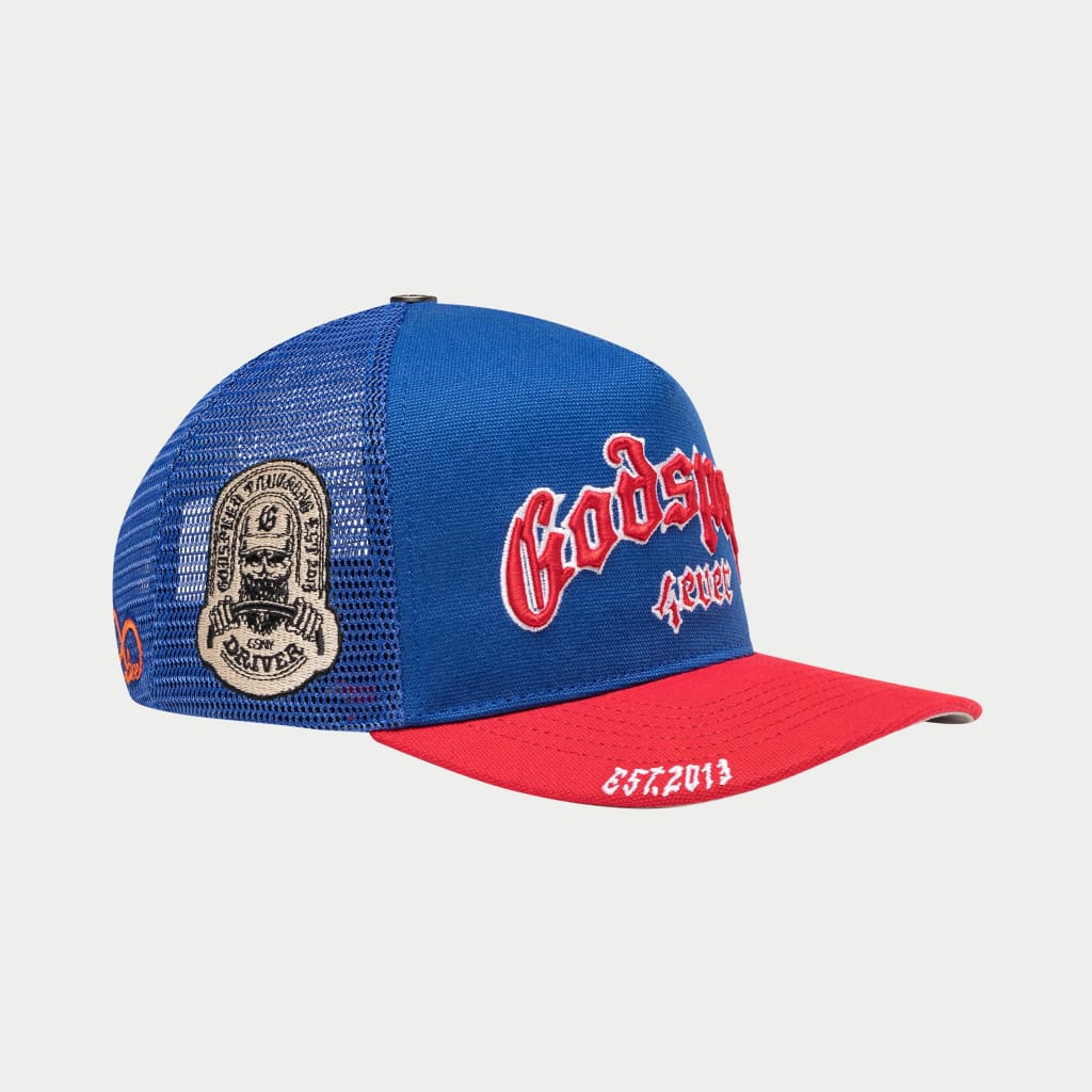 God speed FOREVER TRUCKER HAT (BLUE/RED)