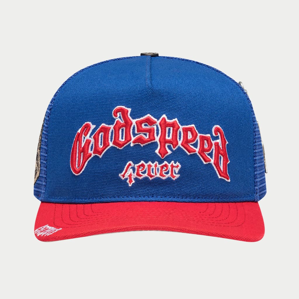 God speed FOREVER TRUCKER HAT (BLUE/RED)