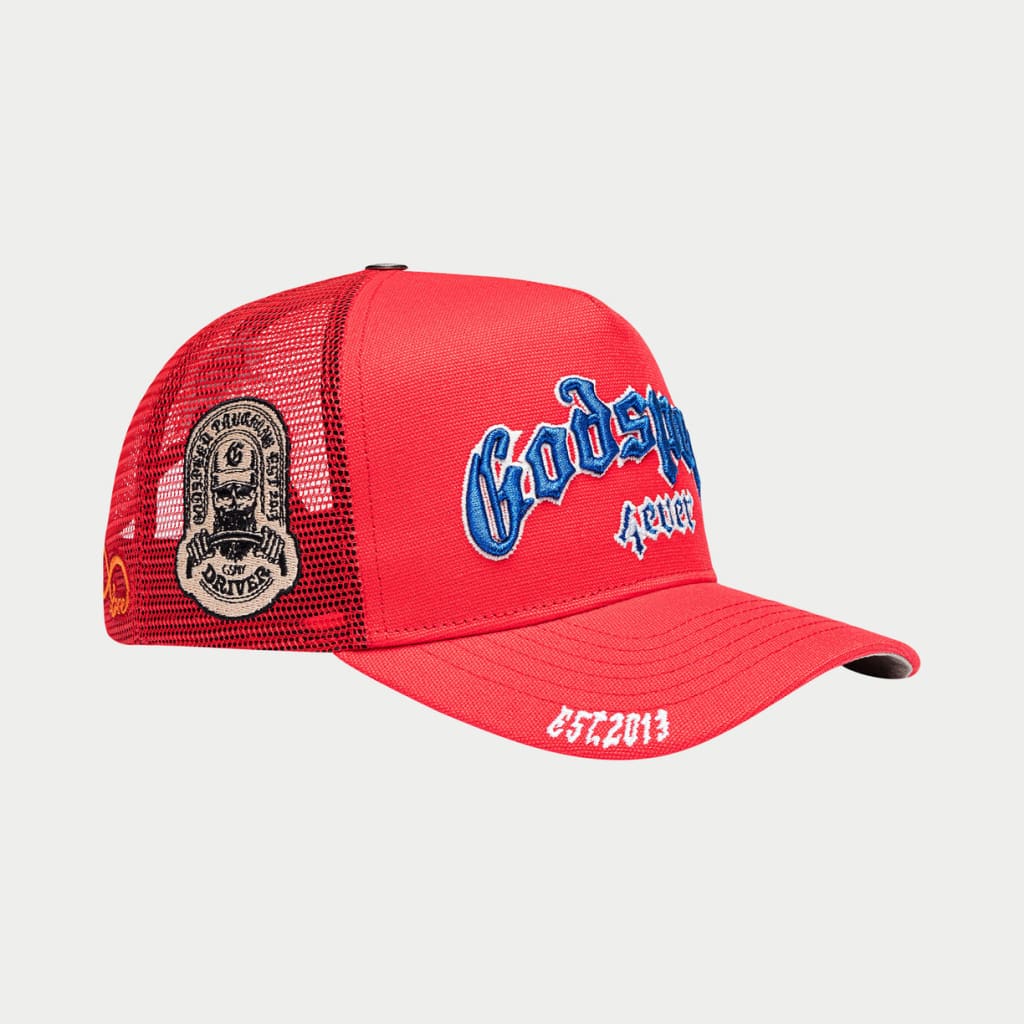God Speed FOREVER TRUCKER HAT (Red/White/Blue)