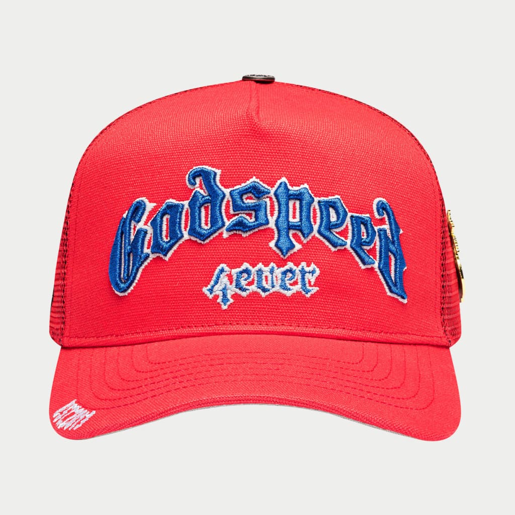 God Speed FOREVER TRUCKER HAT (Red/White/Blue)