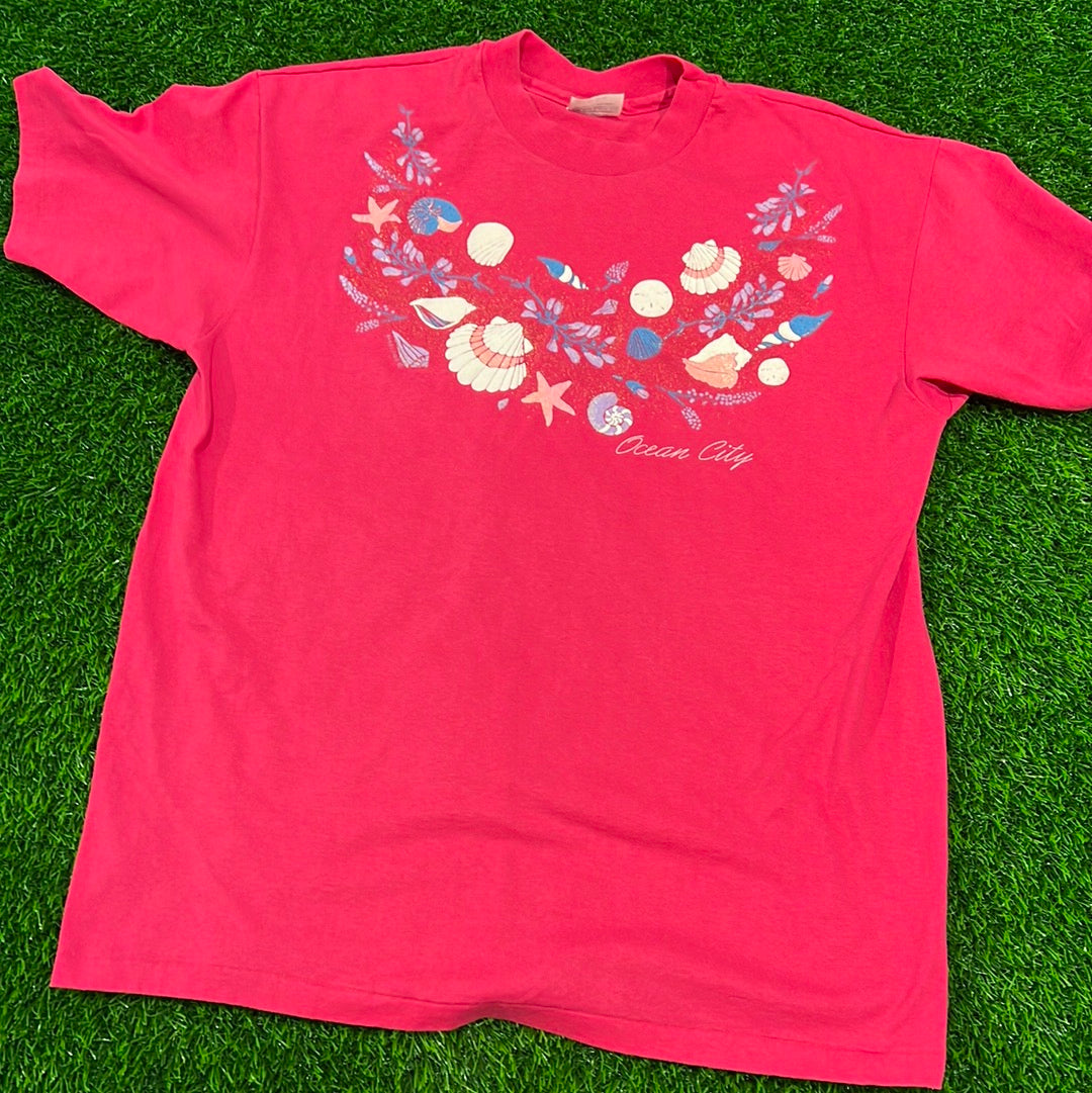 Ocean city vintage pink tee