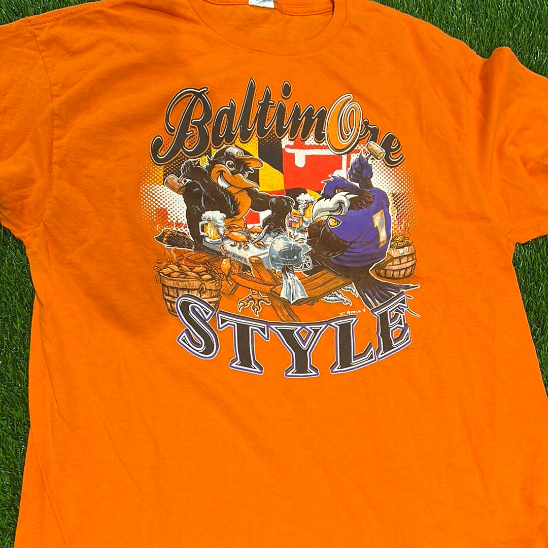 Baltimore orioles style vintage tee