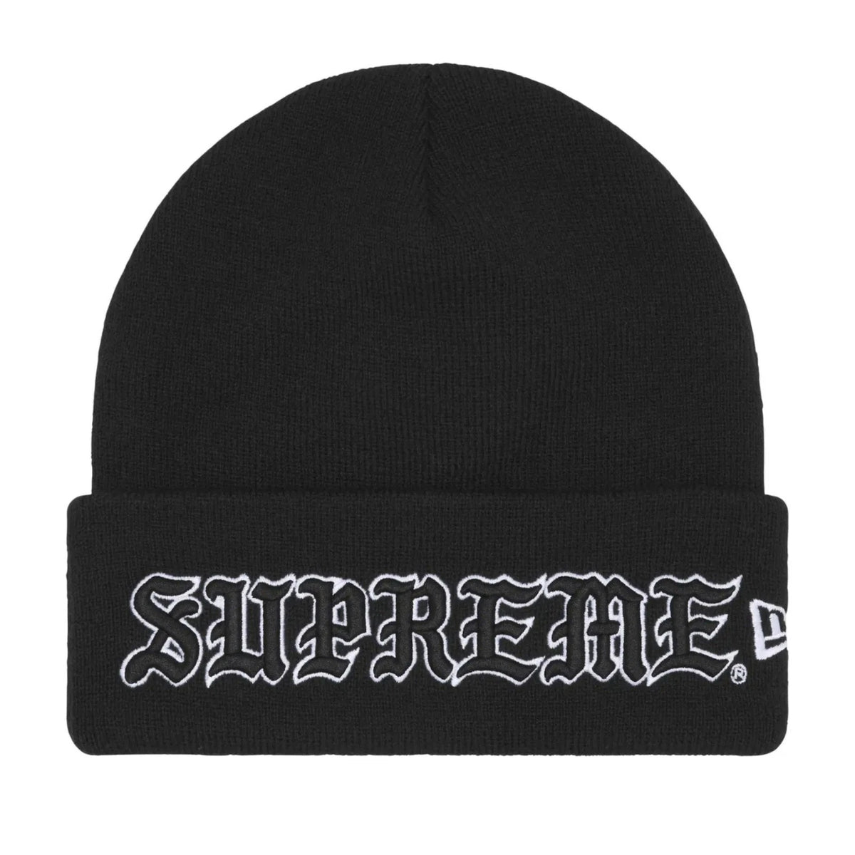 Supreme new era beanie old english black