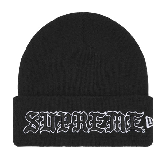 Supreme new era beanie old english black