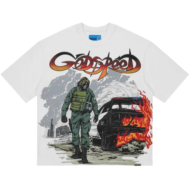 God Speed Khaos Tee White