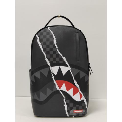 Spray Ground CENTER RIP REVEALING GRAY CHECK BACKPACK