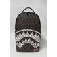 Spray Ground BROWN AND CREAM DRIP CHECK SHARK BACKPACK
