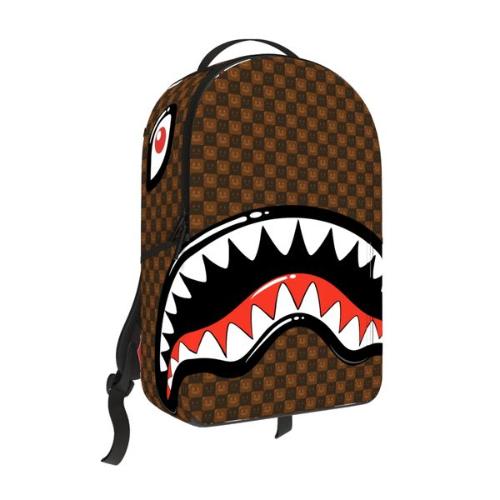 Spray Ground SHARKS IN PARIS WTF BUBBLE BROWN CHECK BACKPACK