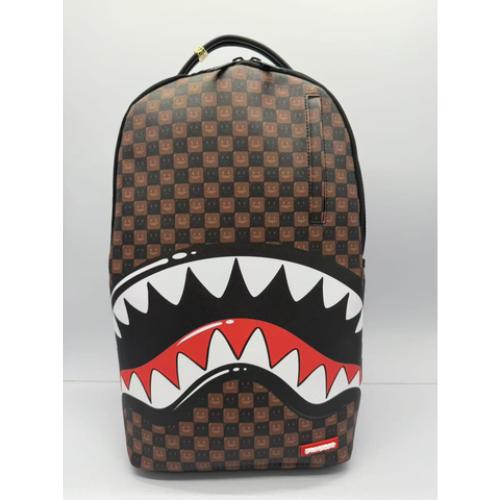 Spray Ground SHARKS IN PARIS WTF BUBBLE BROWN CHECK BACKPACK