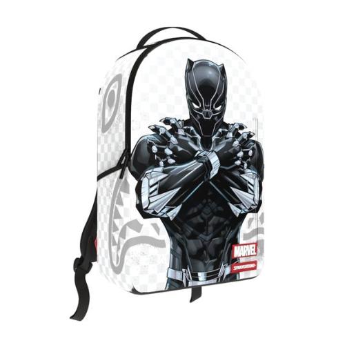 Spray Ground MARVEL BLACK PANTHER WAKANDA FOREVER ON WHITE CHECK BACKPACK