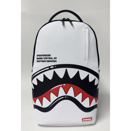 Spray Ground SHARK CENTRAL BUBBLY WHITE BACKPACK