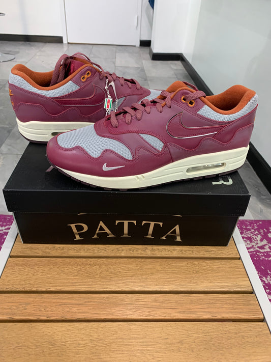 Nike Air Max 1 Patta Rush Maroon w/Bracelet (USED)